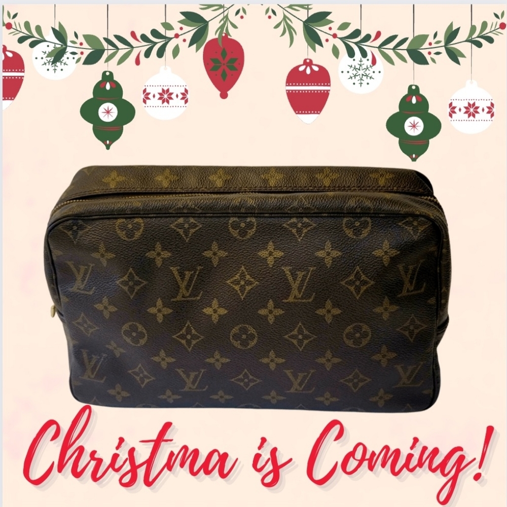 ✅️Louis Vuitton Monogram Trousse Toilette 28 Pouch Cosmetic Travel Handbag‼️